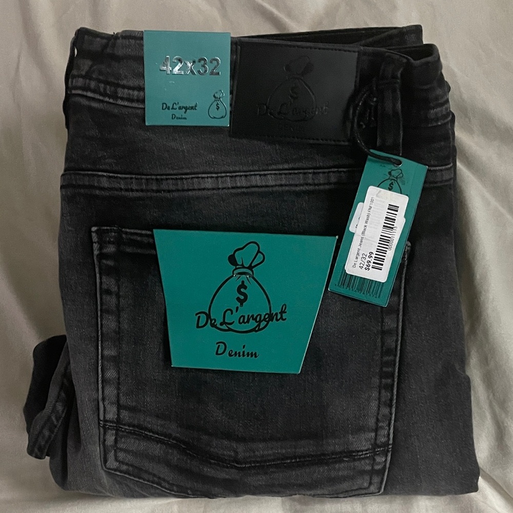 Dark Gray Denim Jeans for Men